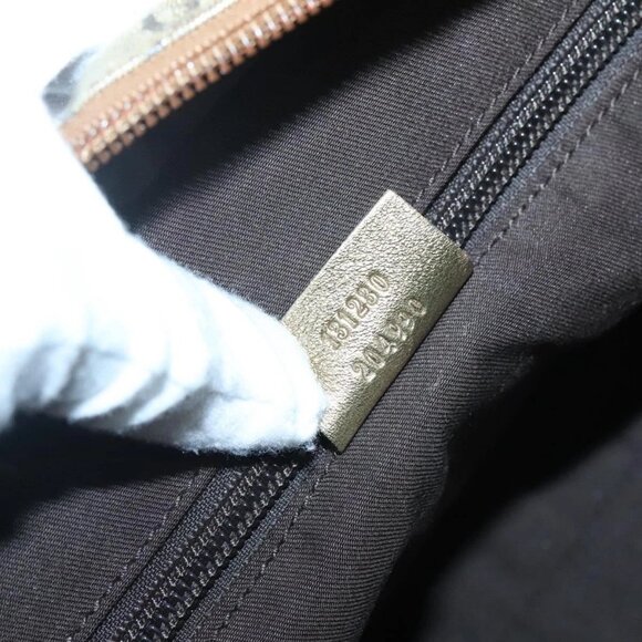 GUCCI GG Canvas GG Crystal Tote Bag Coated Canvas Gold 131230 Auth 140471 - Picture 14 of 16